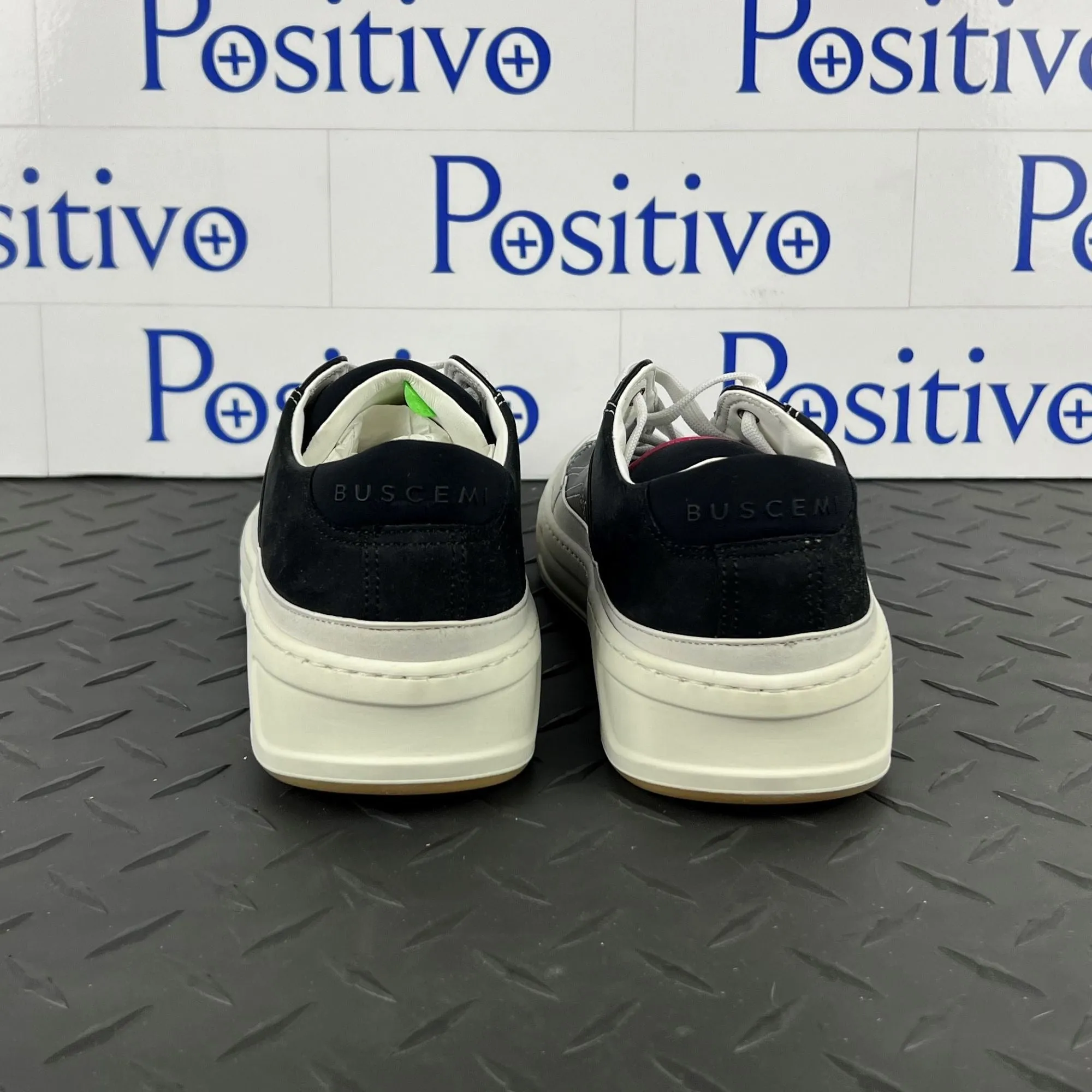 Buscemi Women's Prodigy Black/White Leather Sneakers SAMPLE