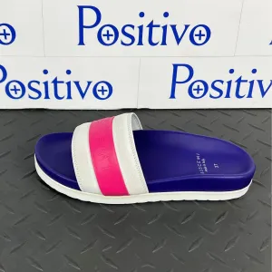 Buscemi Women's Slide Sport Purple Trio Leather Sandals