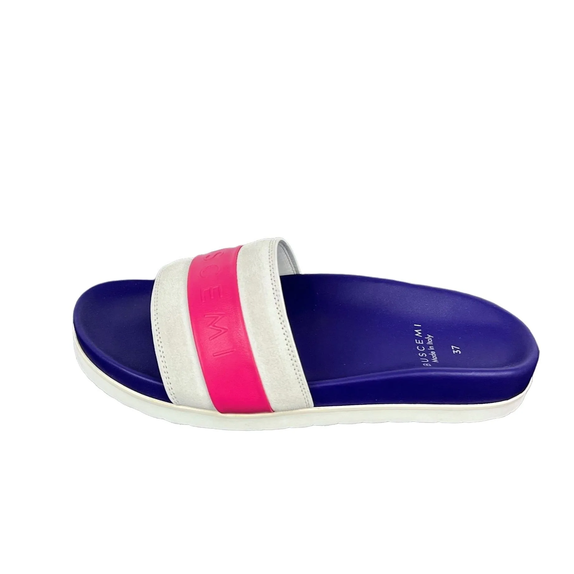 Buscemi Women's Slide Sport Purple Trio Leather Sandals