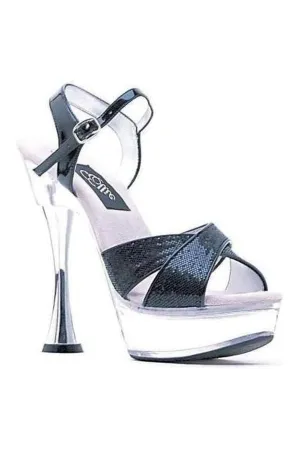 C-JANIE Platform Sandal | Black Glitter