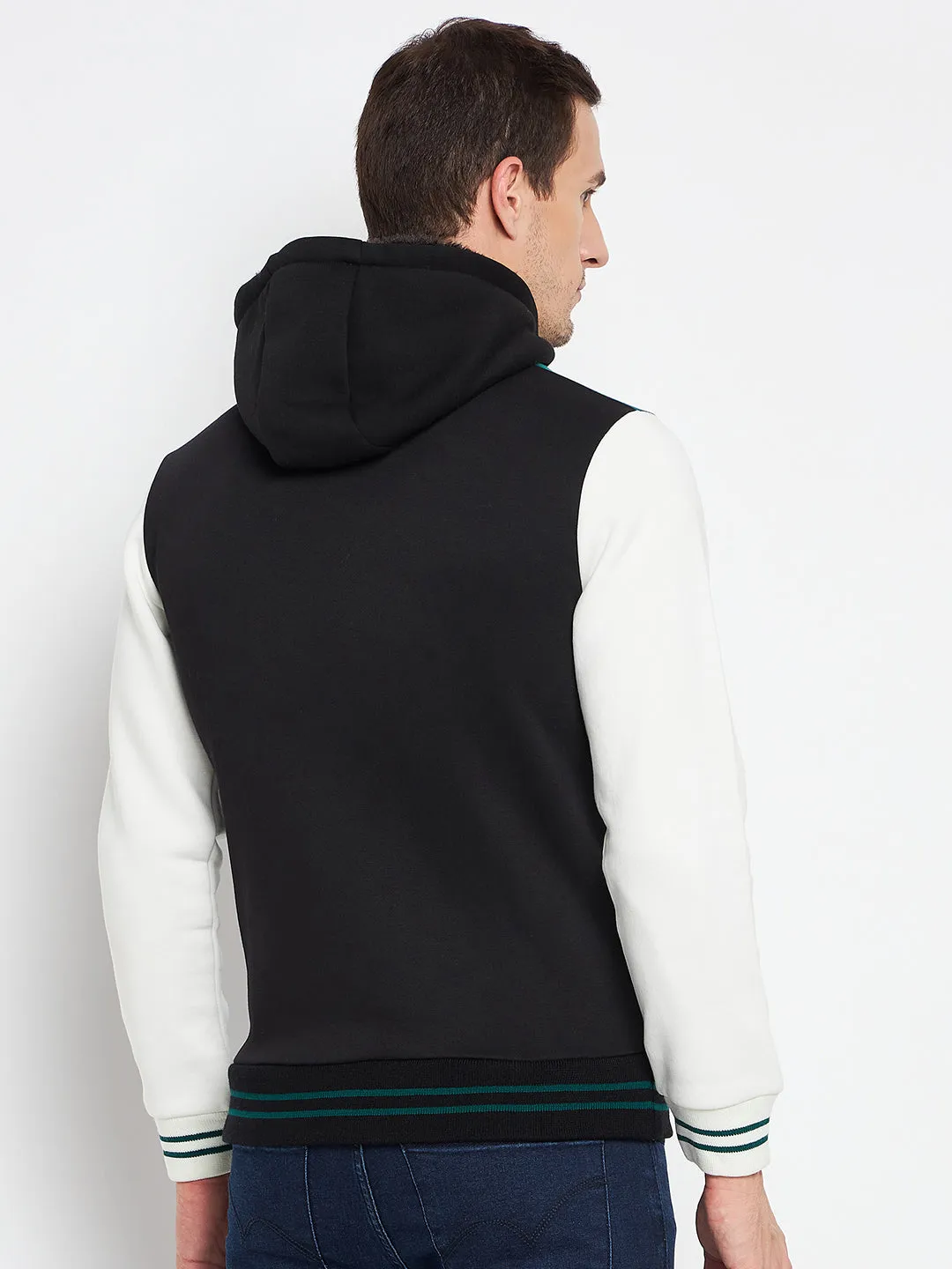 Camla Barcelona Colourblocked Black Hooded Sweatshirt