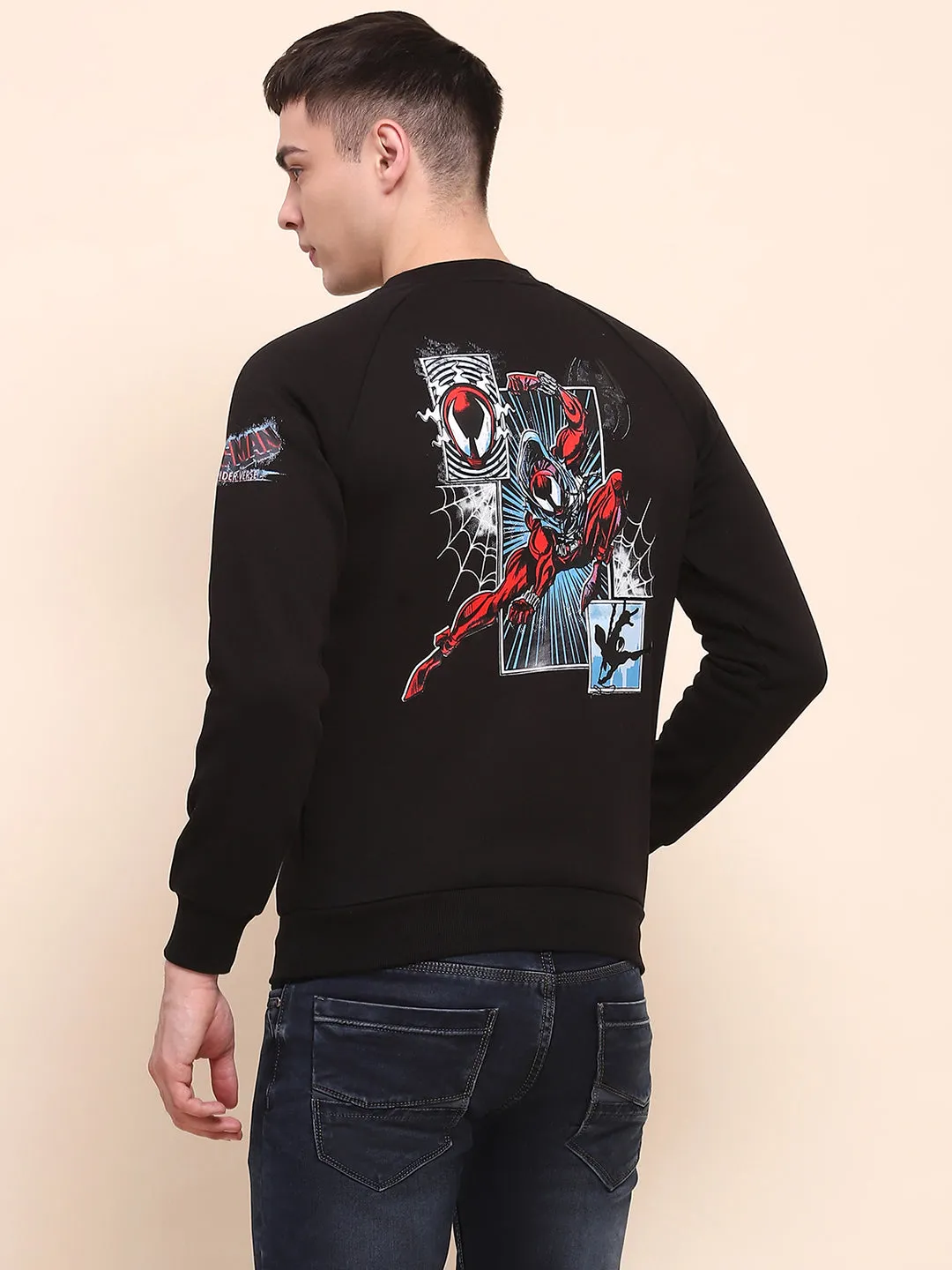 Camla Barcelona Graphic Printed Black Cotton Sweatshirt