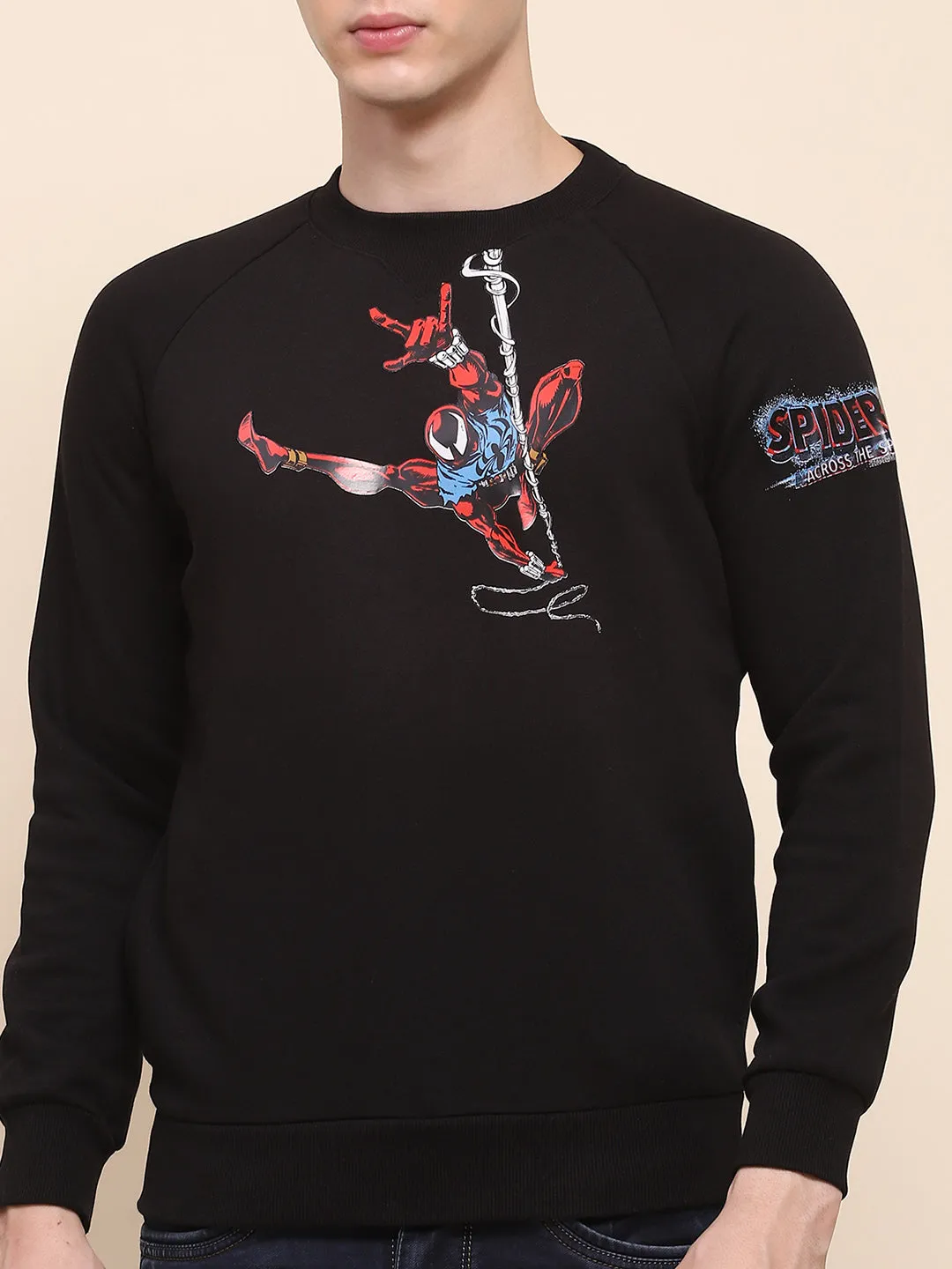 Camla Barcelona Graphic Printed Black Cotton Sweatshirt