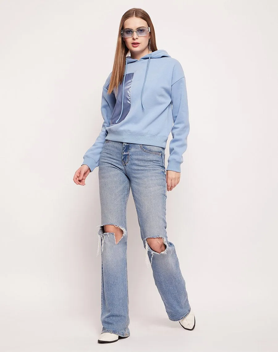 Camla Barcelona Metallic Detailing Pastel Blue Sweatshirt