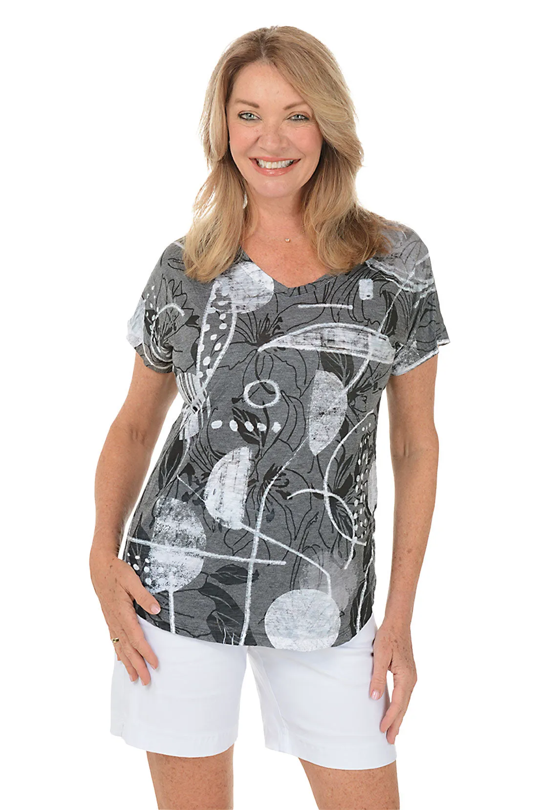 Canvas Crushed Short Sleeve Knit Top