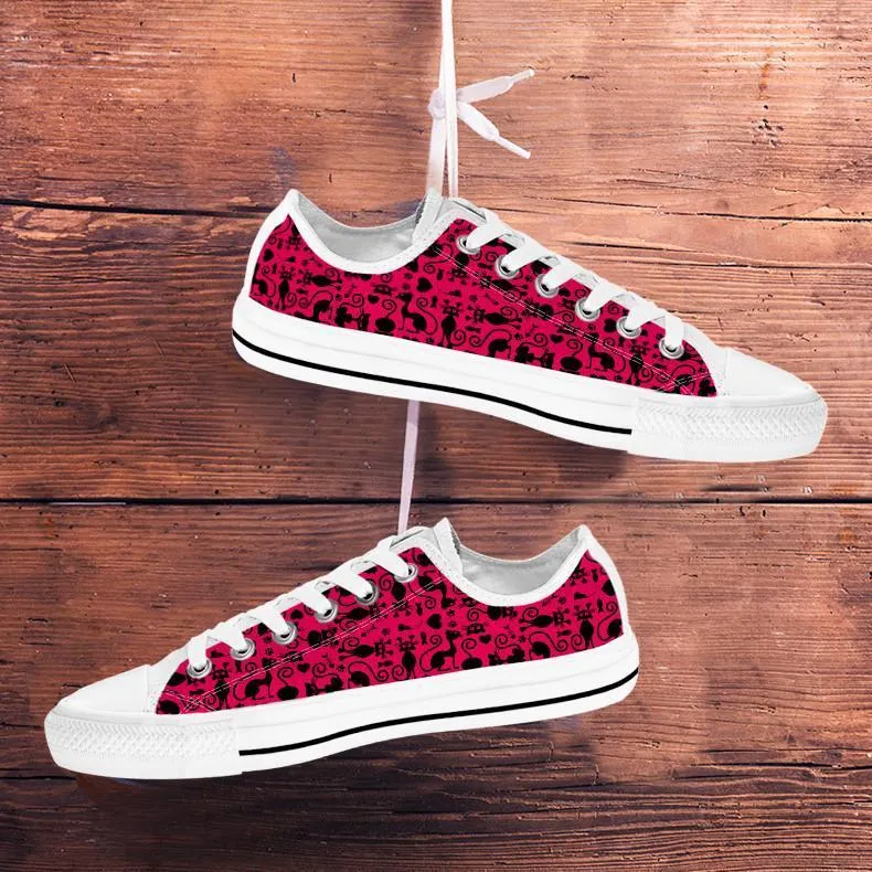 Cats Pink Low Cuts