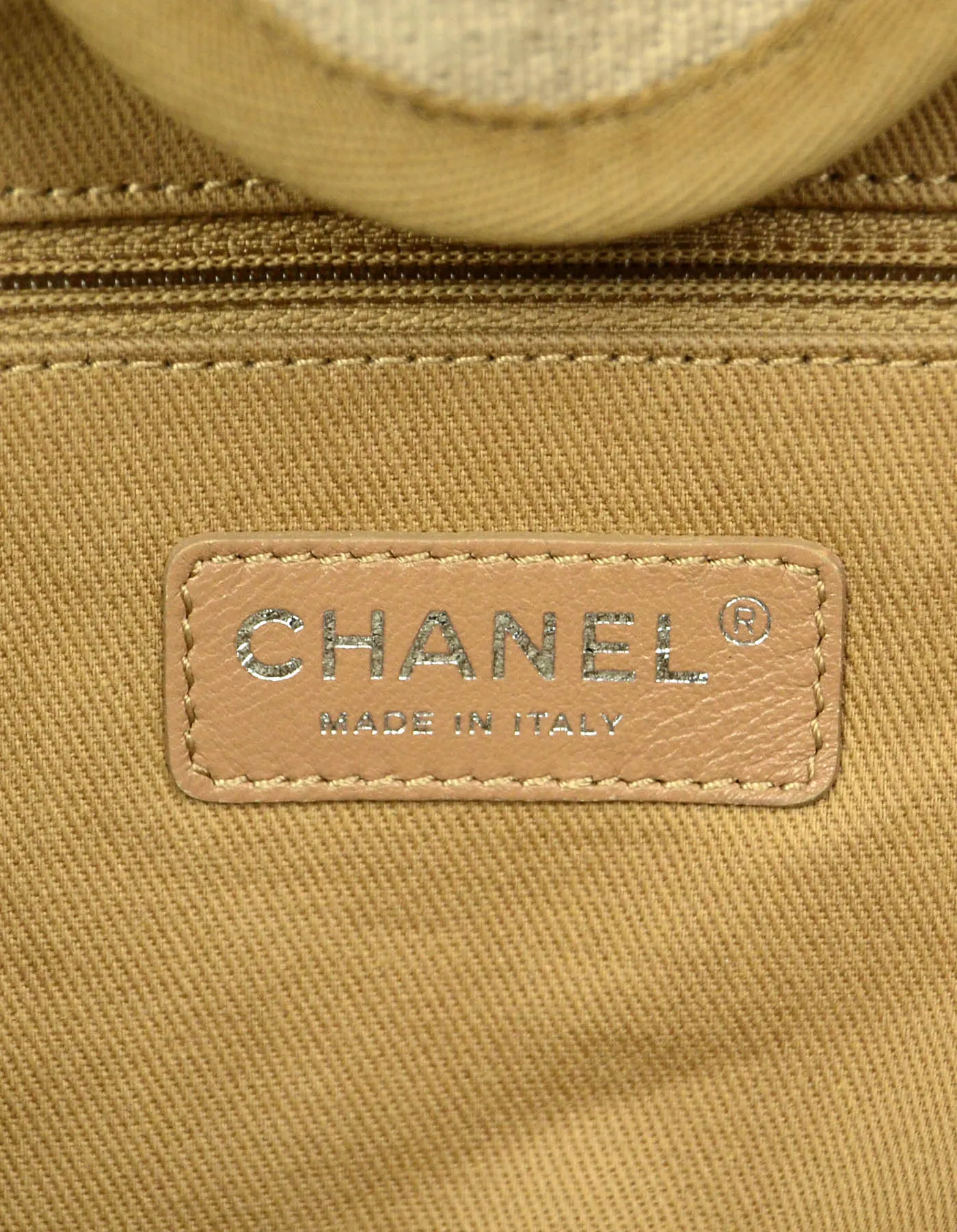 Chanel Ecru Beige Canvas Medium Deauville Tote Bag