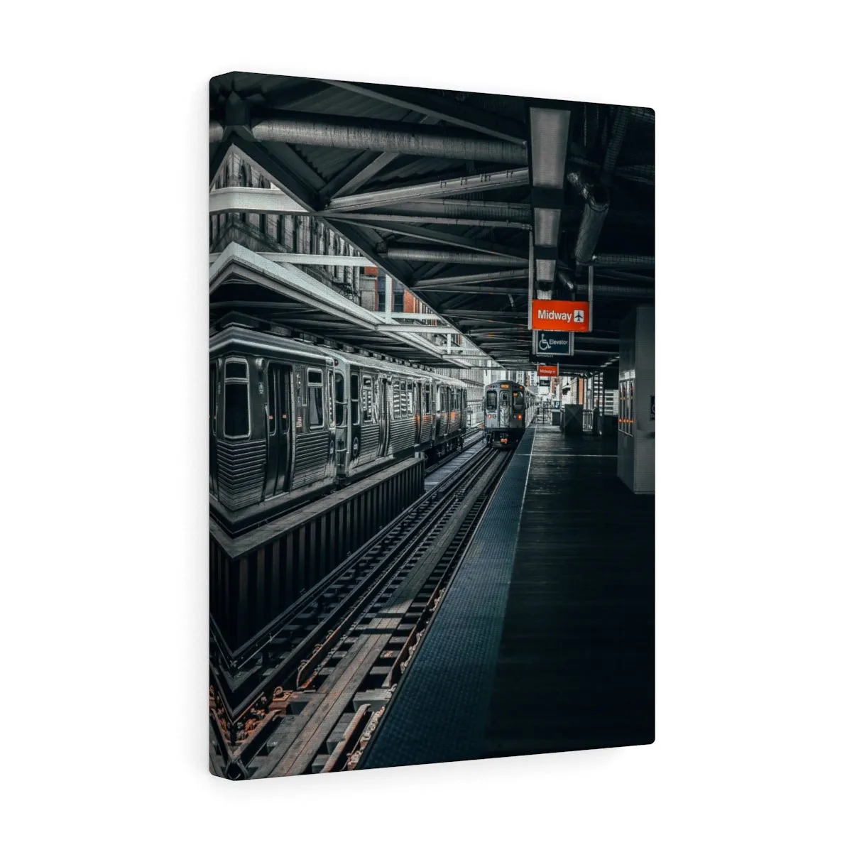 Chicago Orange Line Wall Canvas