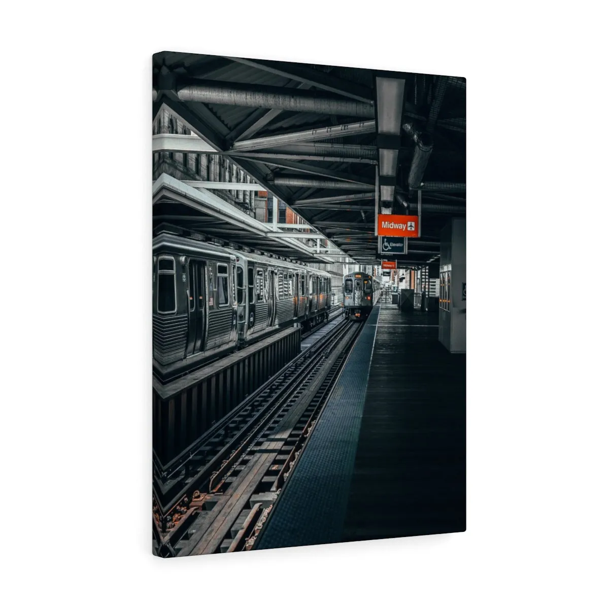 Chicago Orange Line Wall Canvas