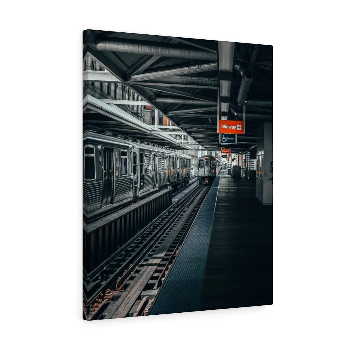 Chicago Orange Line Wall Canvas
