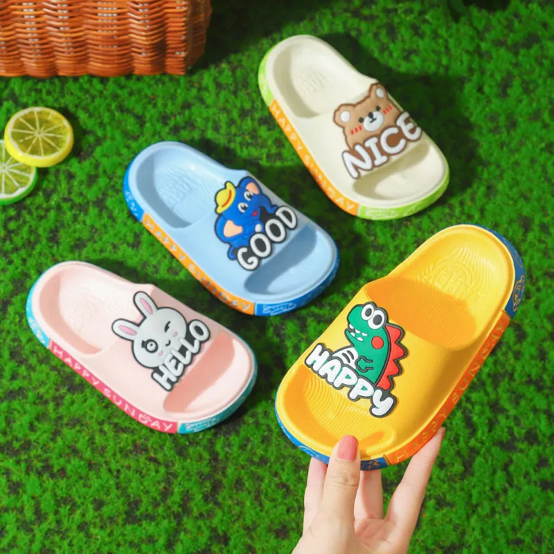 Children's Slippers Summer Cartoon Cute Non-Slip Soft Bottom Children Indoor Bath Boys and Girls Home Baby Sandals