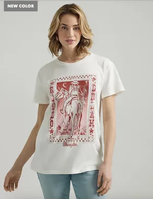 CL112347504 Women's Wrangler BF Tee Cowgirl on Horse