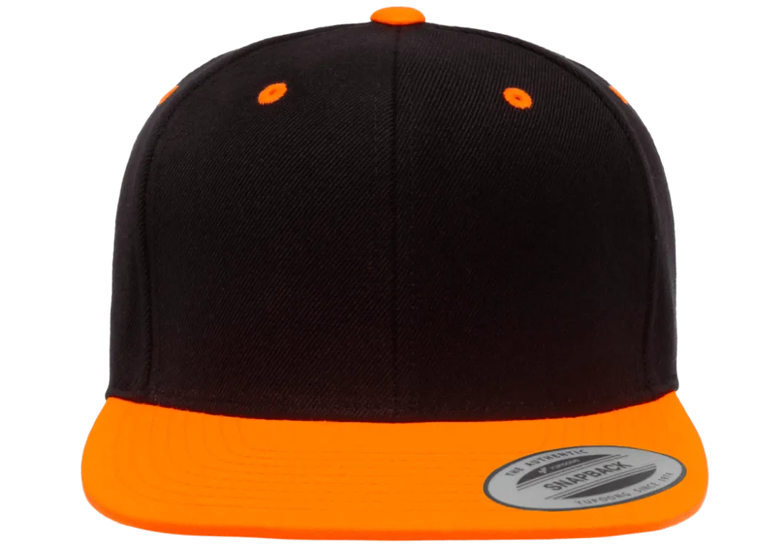 Classics Blank Snapback Cap Black/Neon Orange