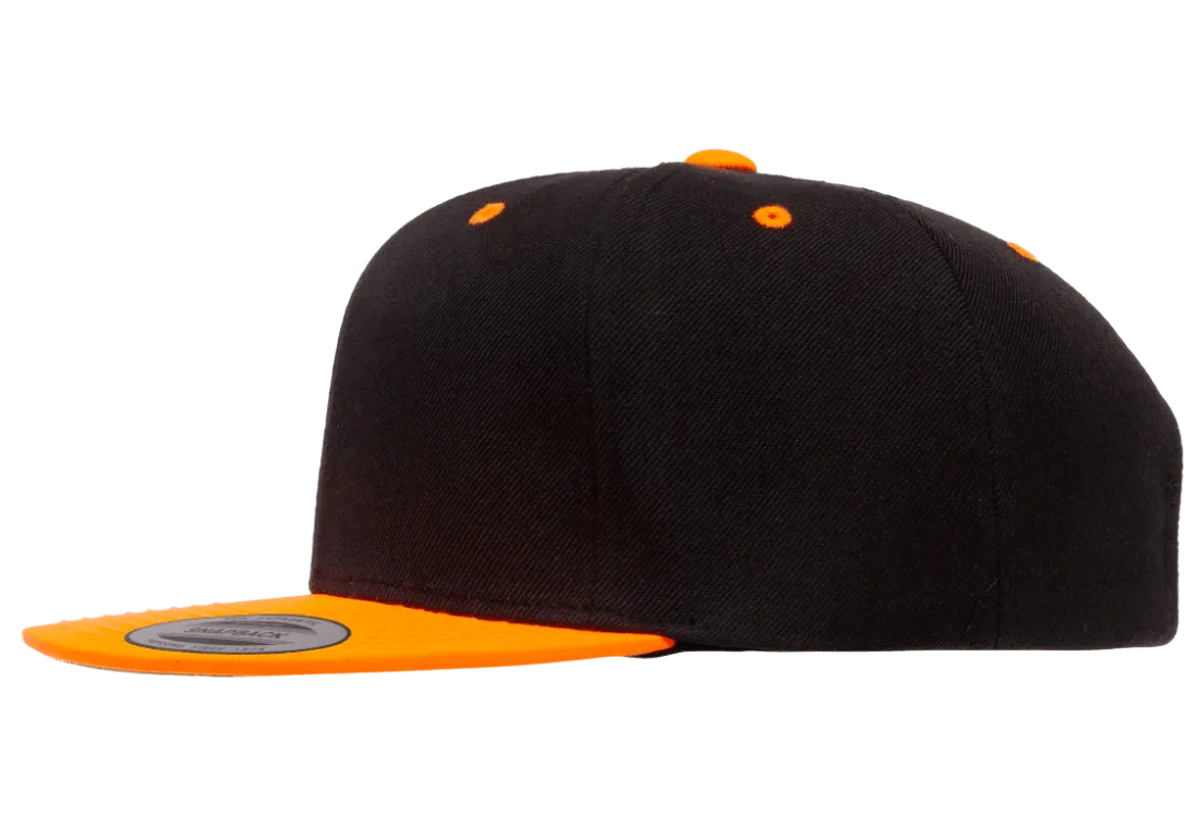 Classics Blank Snapback Cap Black/Neon Orange