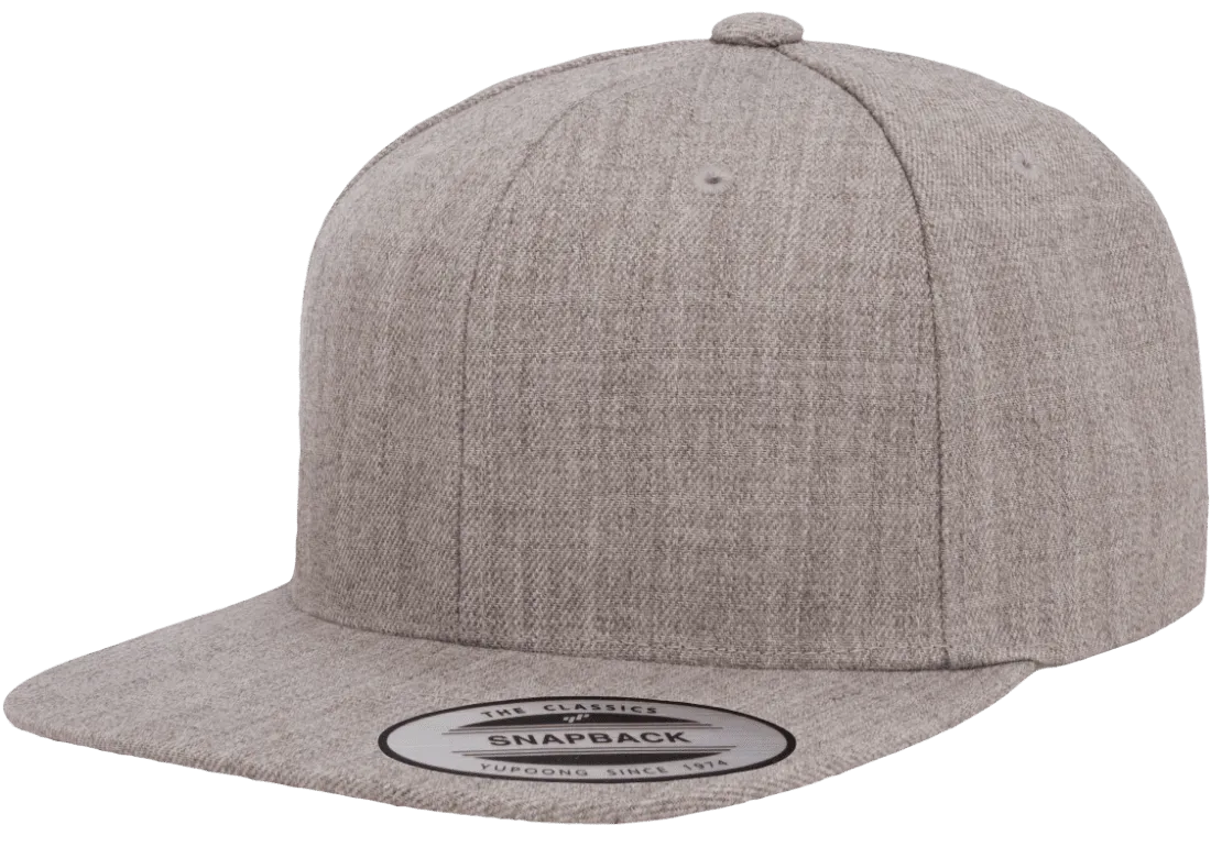 Classics Blank Snapback Cap Heather Grey