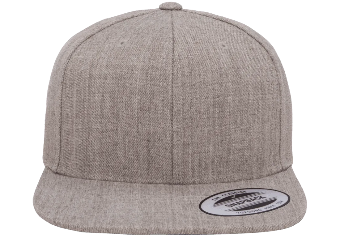 Classics Blank Snapback Cap Heather Grey