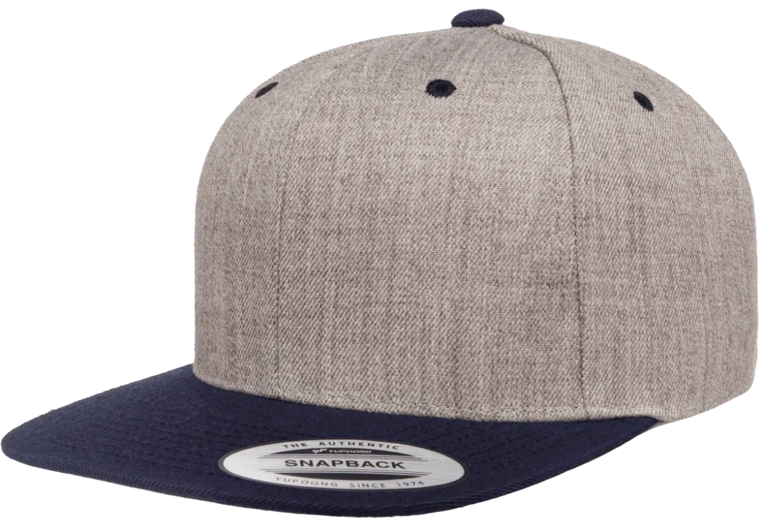 Classics Blank Snapback Cap Heather/Navy