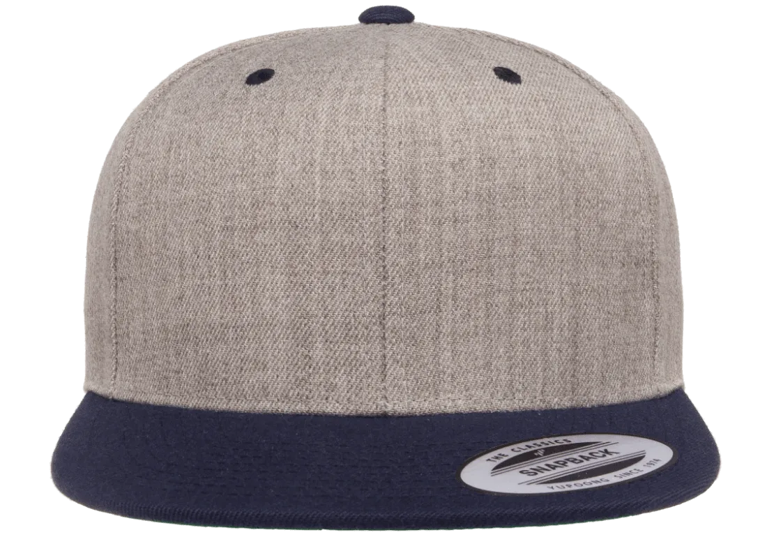 Classics Blank Snapback Cap Heather/Navy