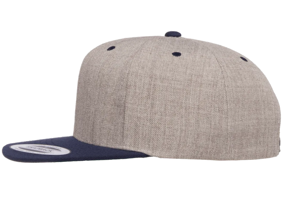 Classics Blank Snapback Cap Heather/Navy