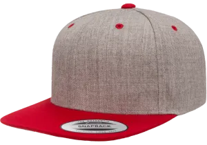 Classics Blank Snapback Cap Heather/Red