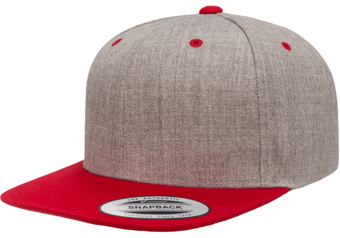 Classics Blank Snapback Cap Heather/Red