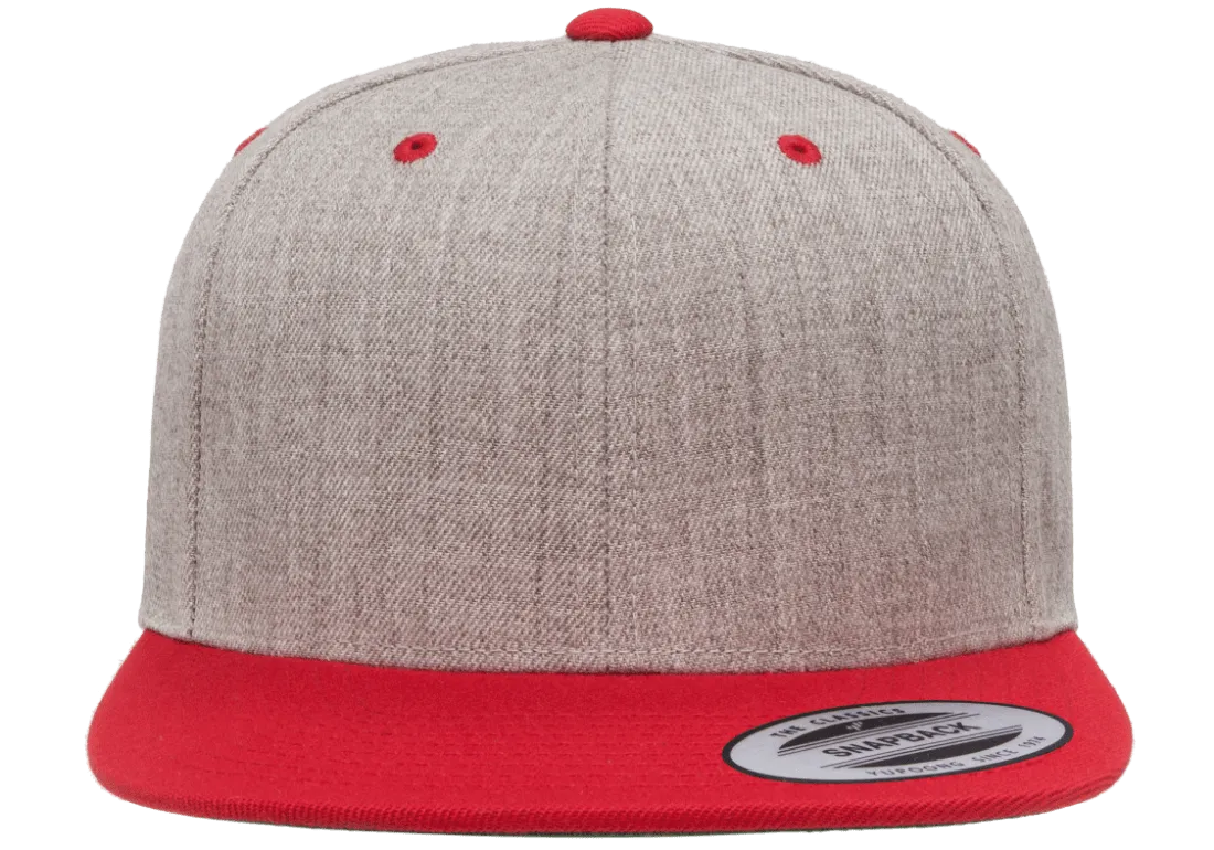 Classics Blank Snapback Cap Heather/Red