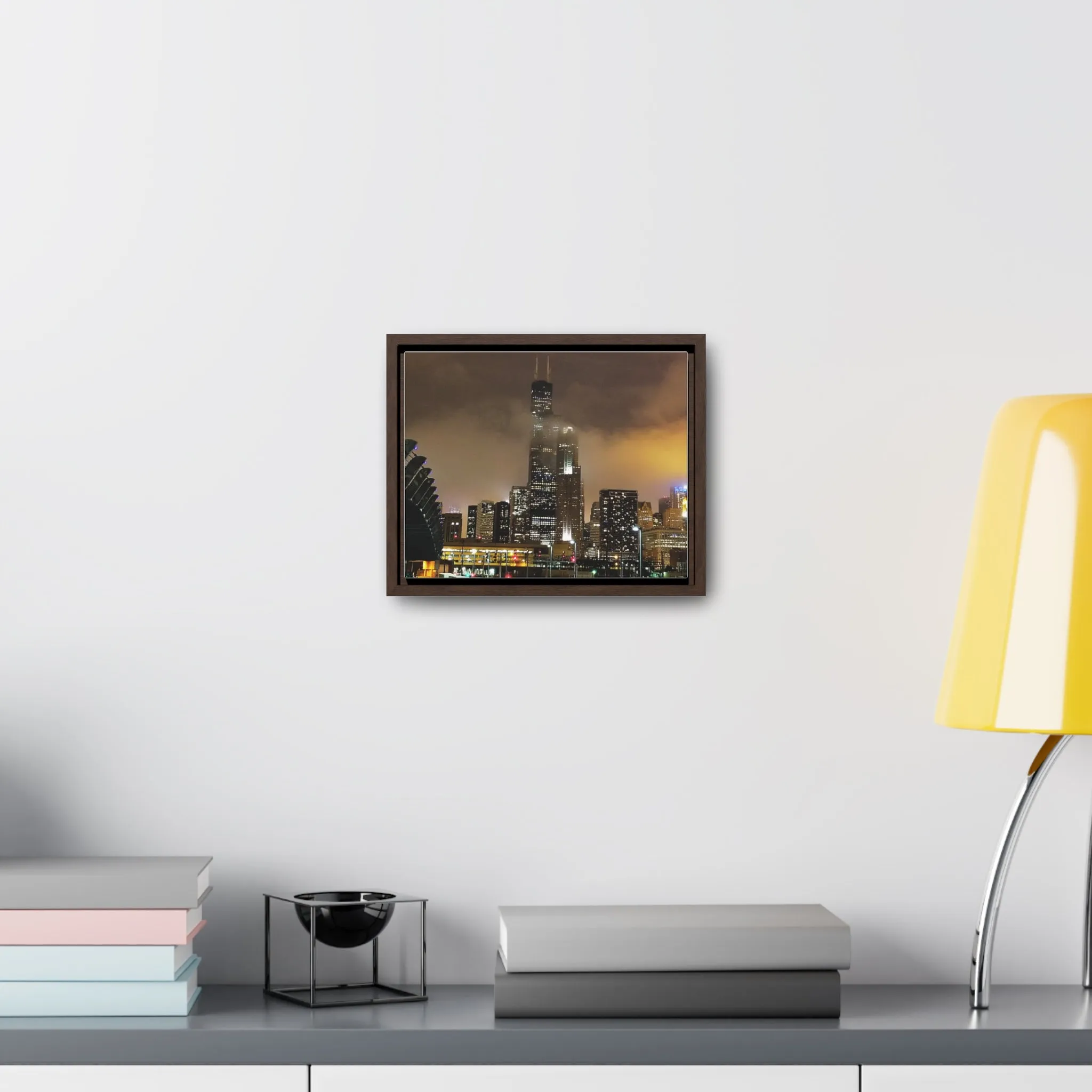 Cloudy Dusk Chicago Skyline on Canvas