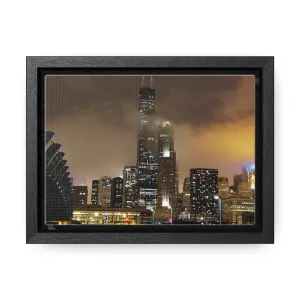 Cloudy Dusk Chicago Skyline on Canvas