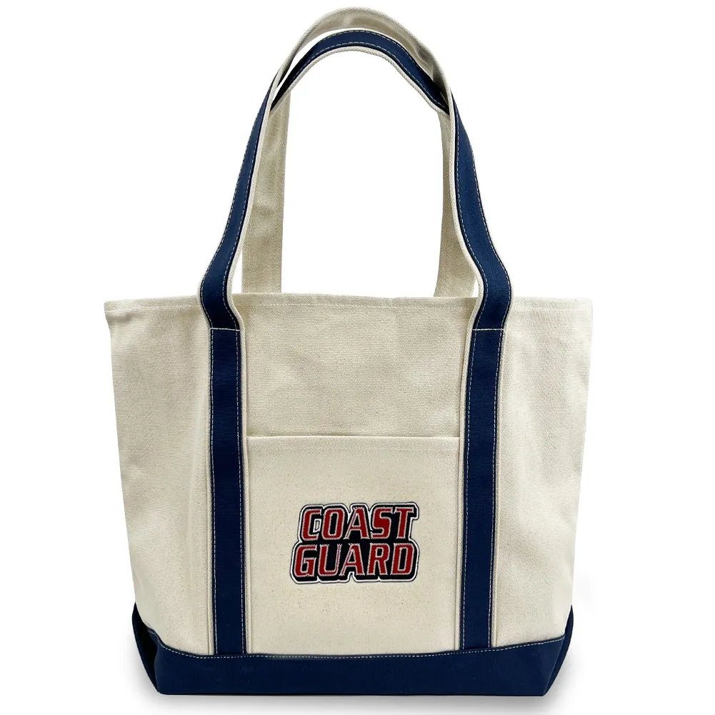 Coast Guard Anchor Classic Natural Canvas Tote (Natural/Navy)