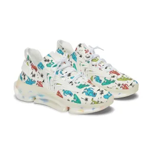Colorful Dinosaur Mesh Sneakers for Women - Perfect for Active Days