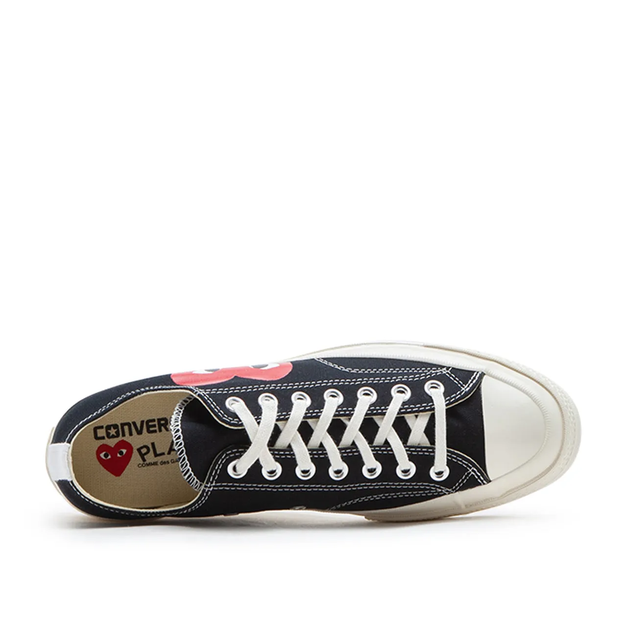 comme des garçons play x converse big heart chuck taylor all star 70 low (black)