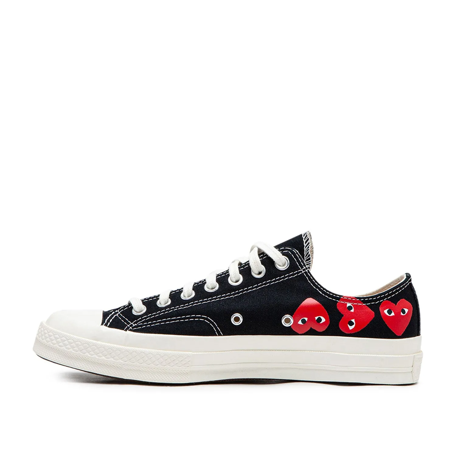 comme des garçons play x converse multi heart chuck taylor all star 70 low (black)