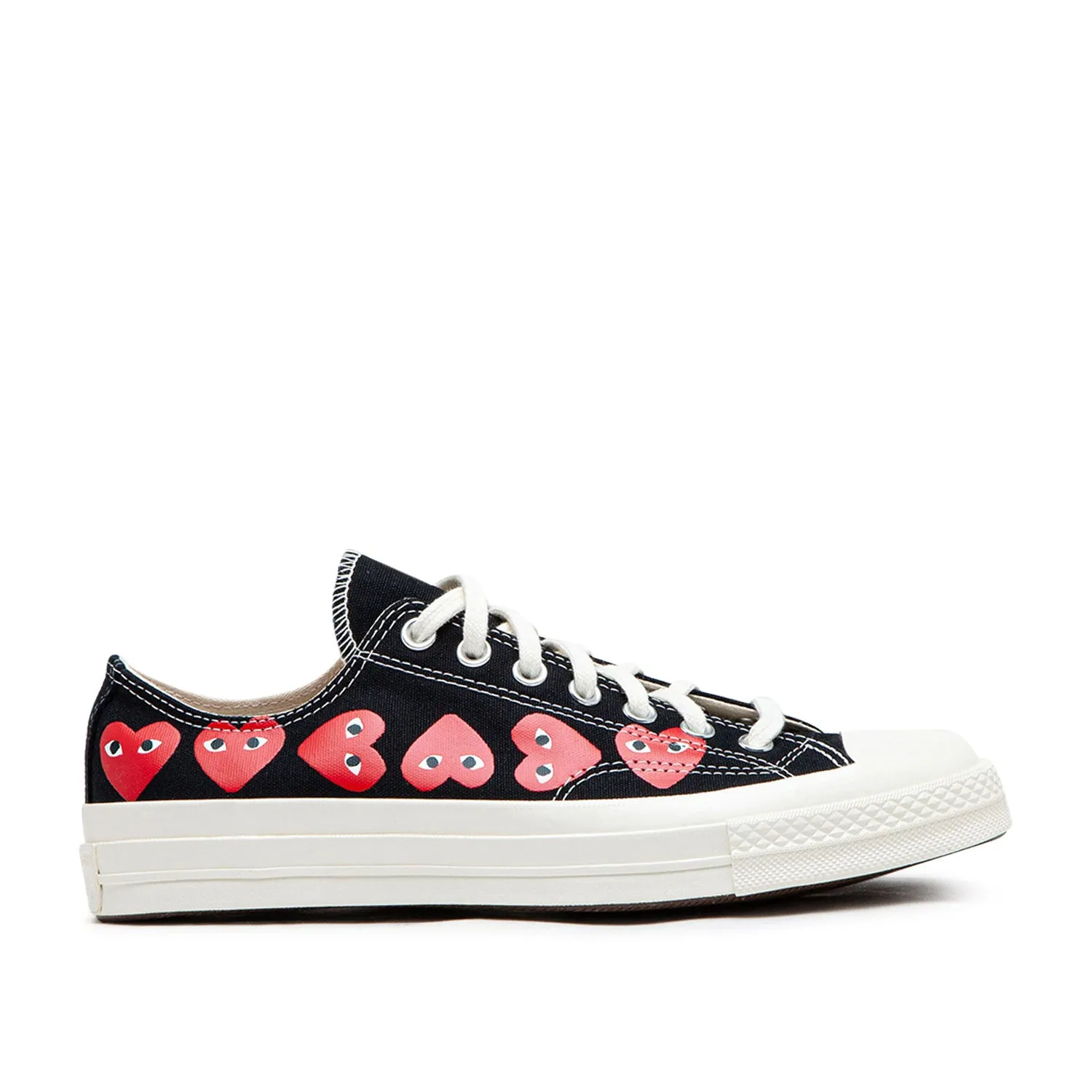 comme des garçons play x converse multi heart chuck taylor all star 70 low (black)