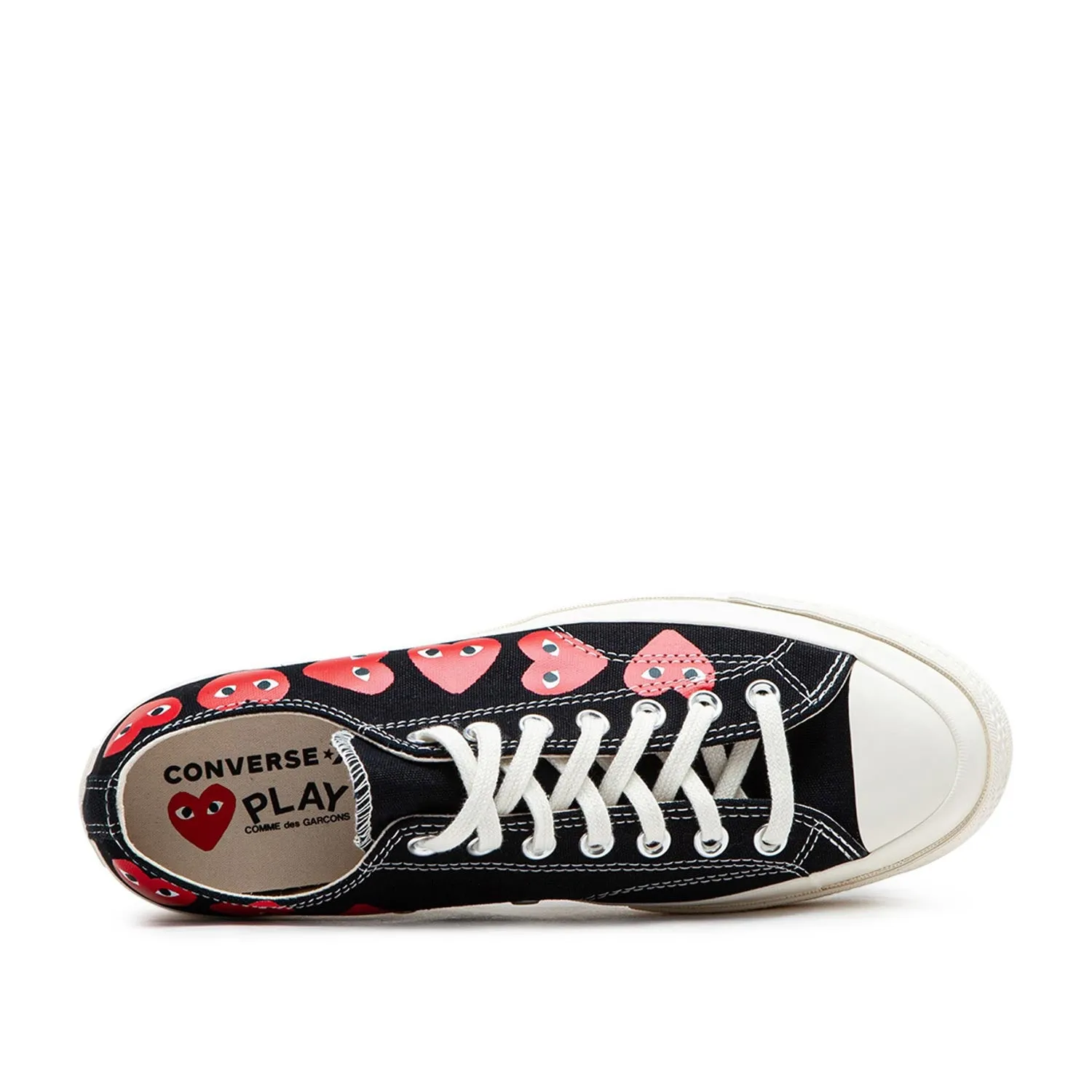 comme des garçons play x converse multi heart chuck taylor all star 70 low (black)