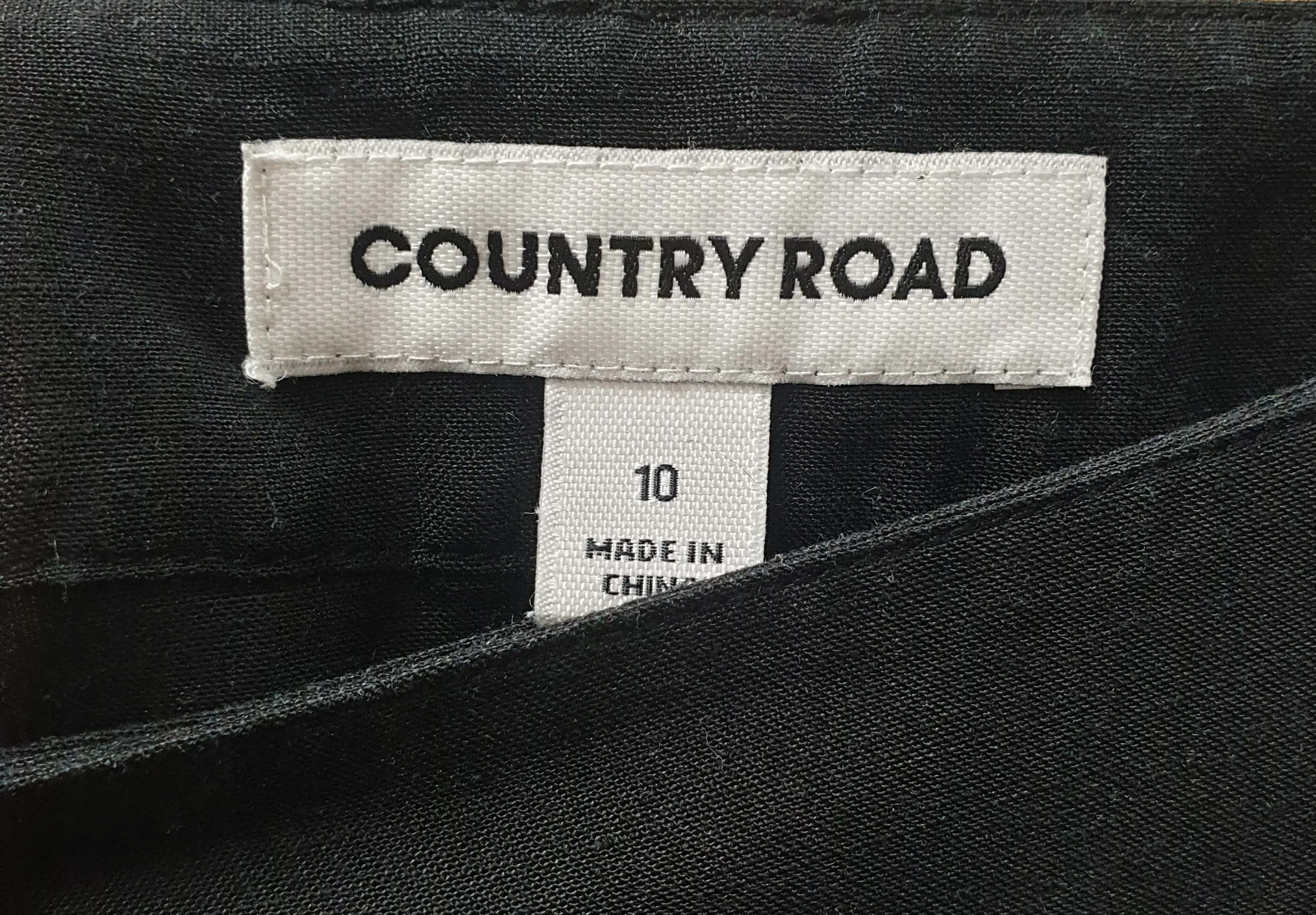 Country Road black 100% silk wrap maxi skirt size 10