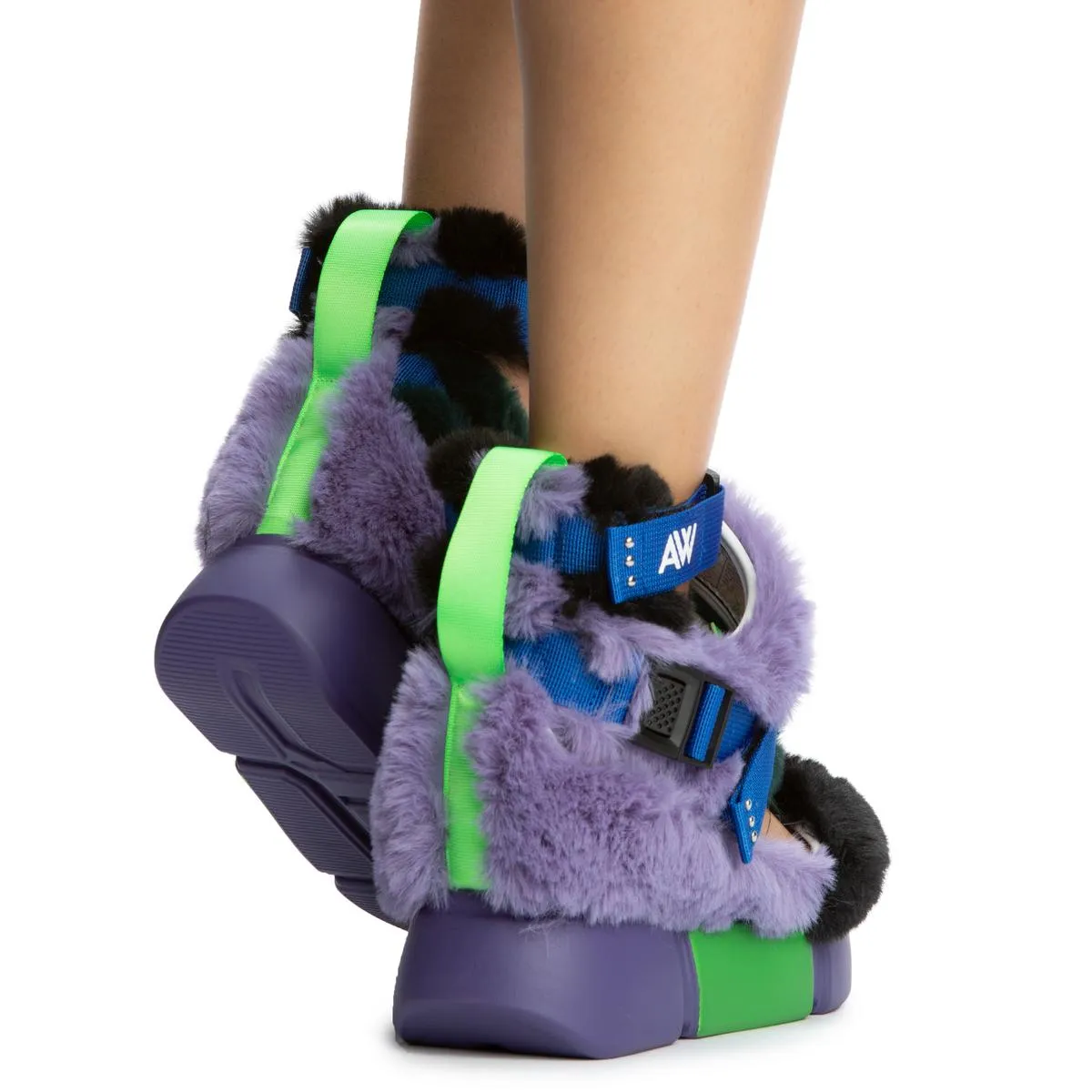 Cranberry-14 Fur Platform Sandals
