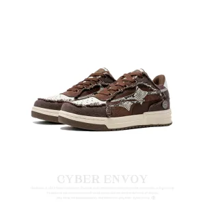 Cyber Envoy | Retro Stellar Denim Distressed Sneaker