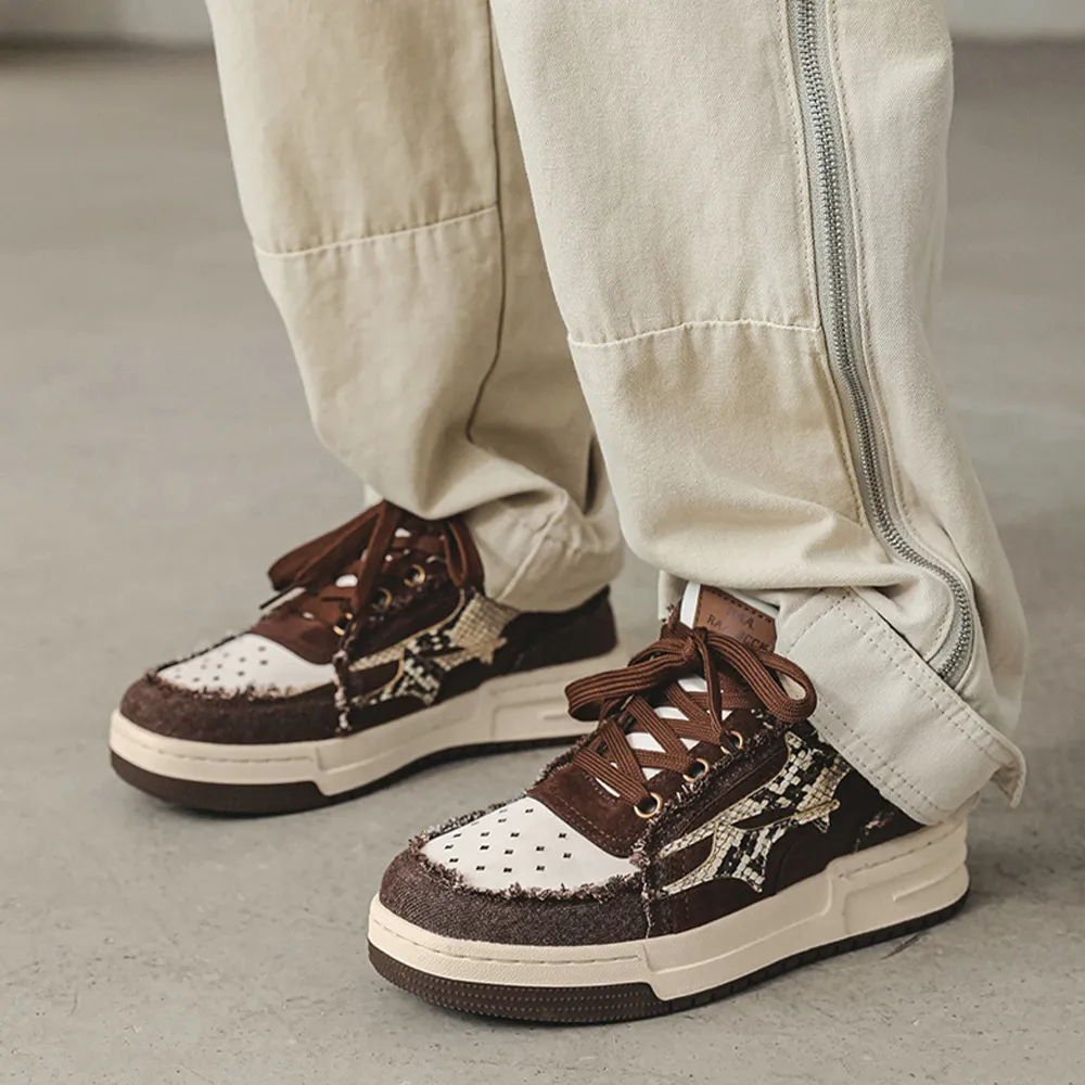 Cyber Envoy | Retro Stellar Denim Distressed Sneaker