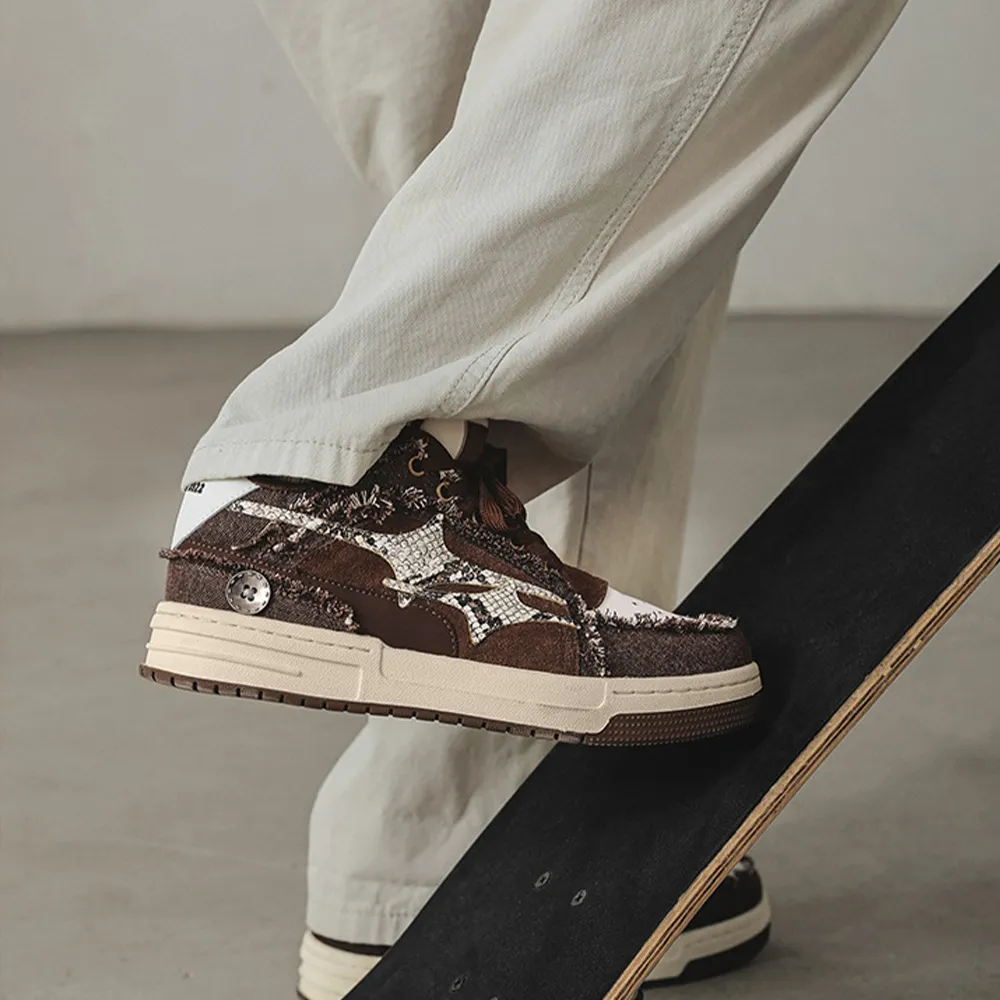 Cyber Envoy | Retro Stellar Denim Distressed Sneaker