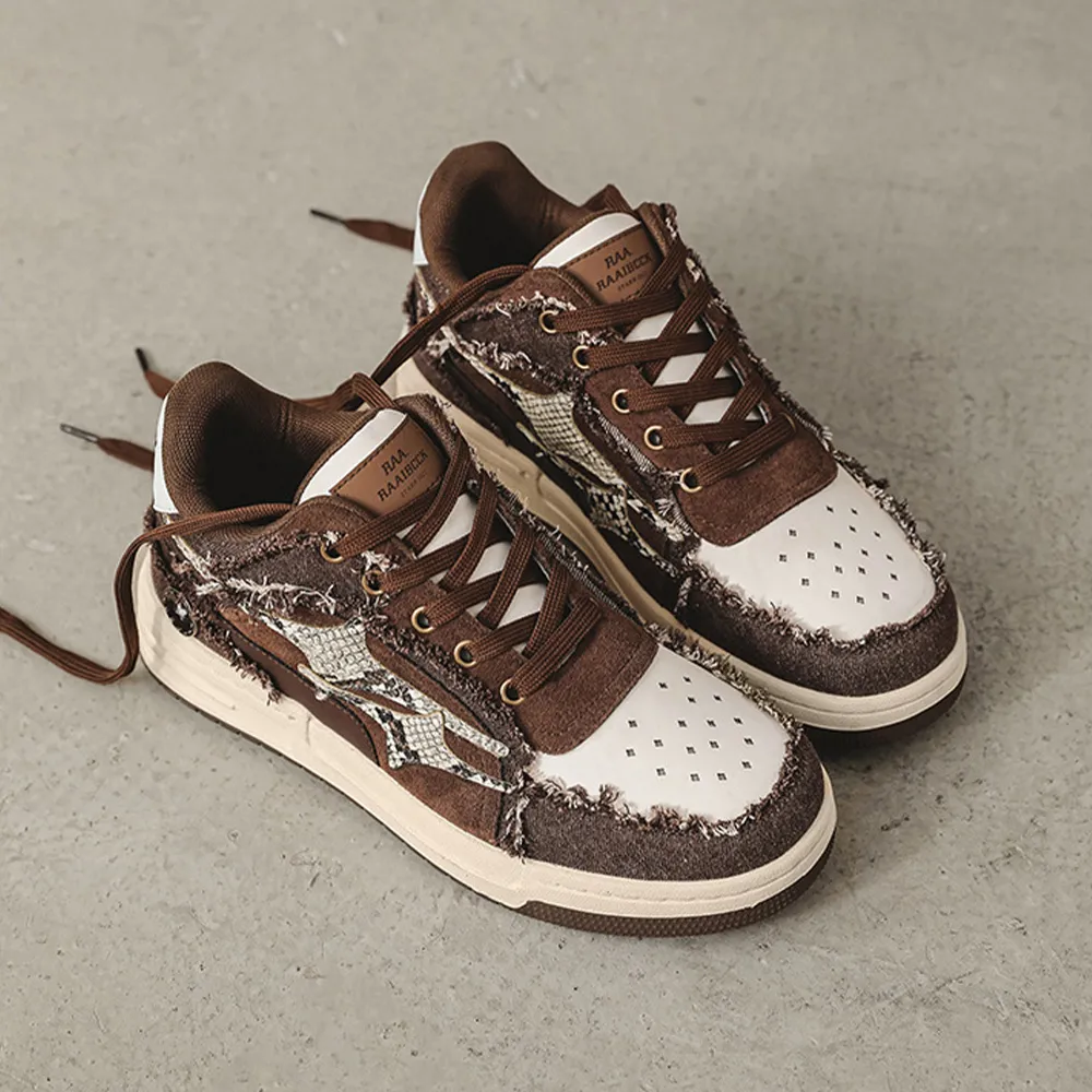 Cyber Envoy | Retro Stellar Denim Distressed Sneaker