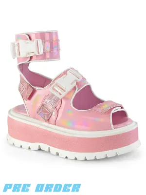 DEMONIA SLACKER-15B - PINK HOLO PATENT ✰ PRE ORDER ✰