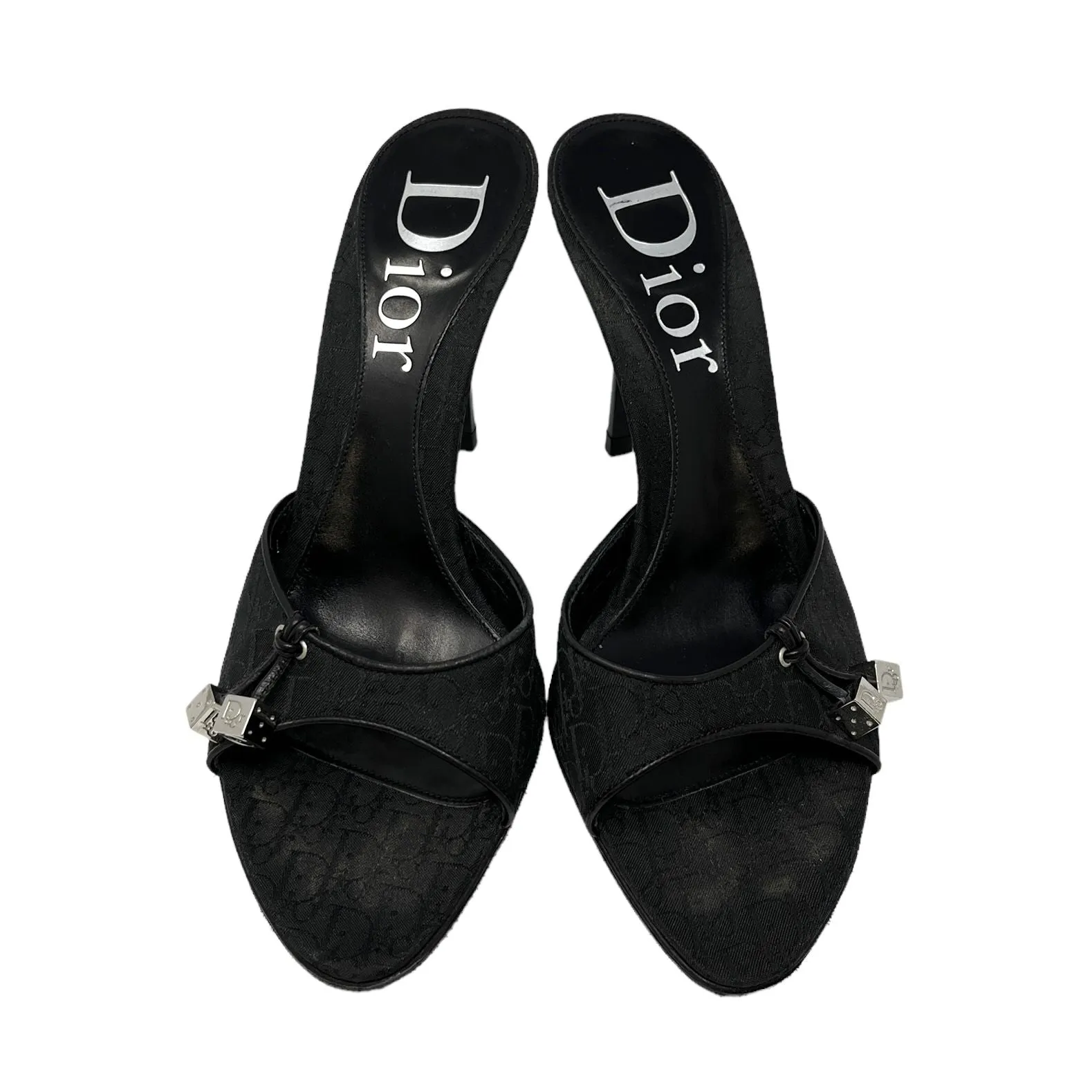 Dior Black Logo Dice Heels