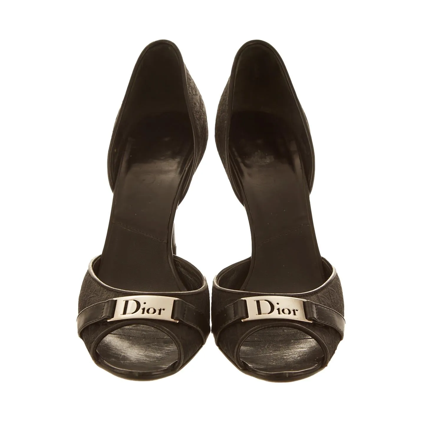 Dior Black Logo Plaque Heels