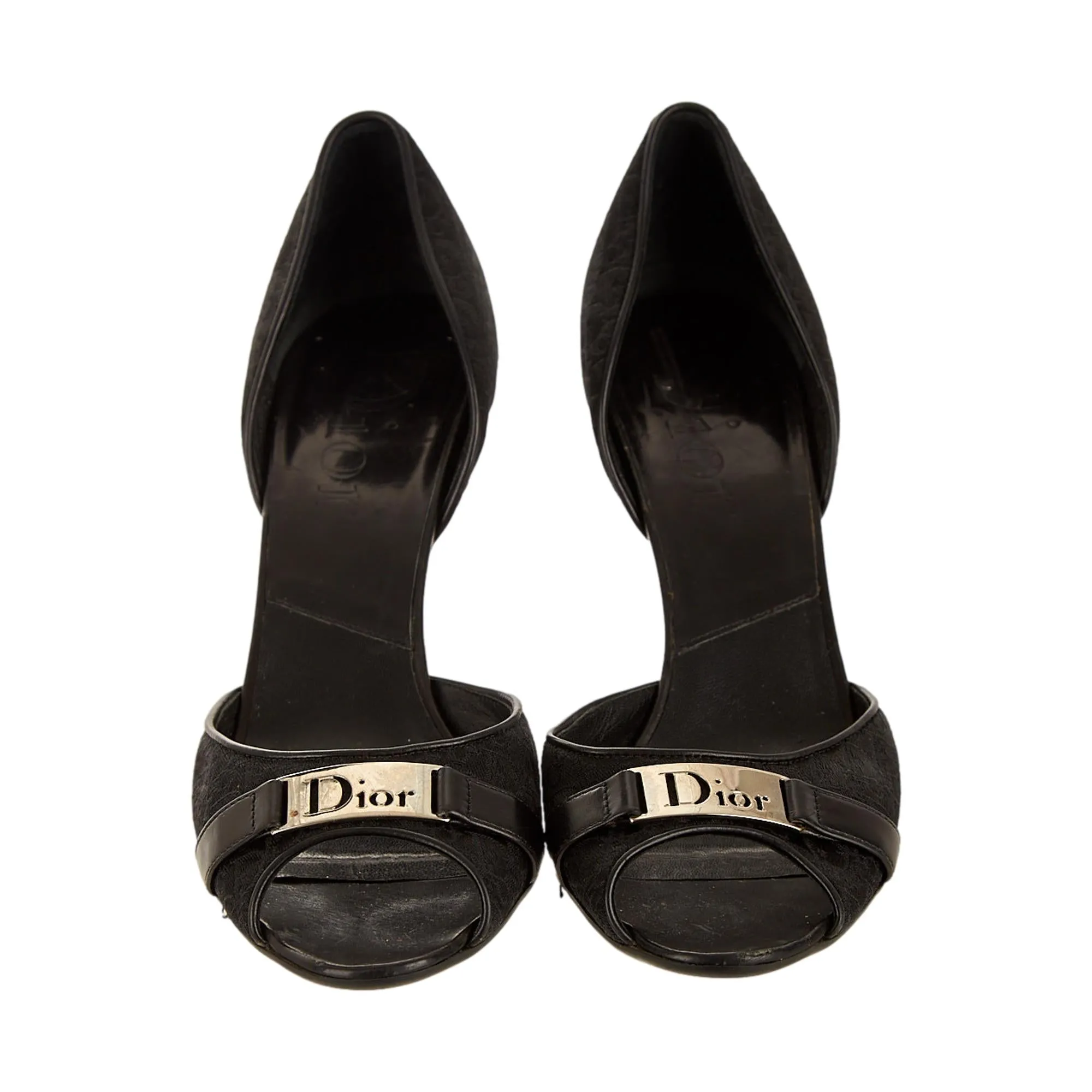 Dior Black Logo Plaque Heels