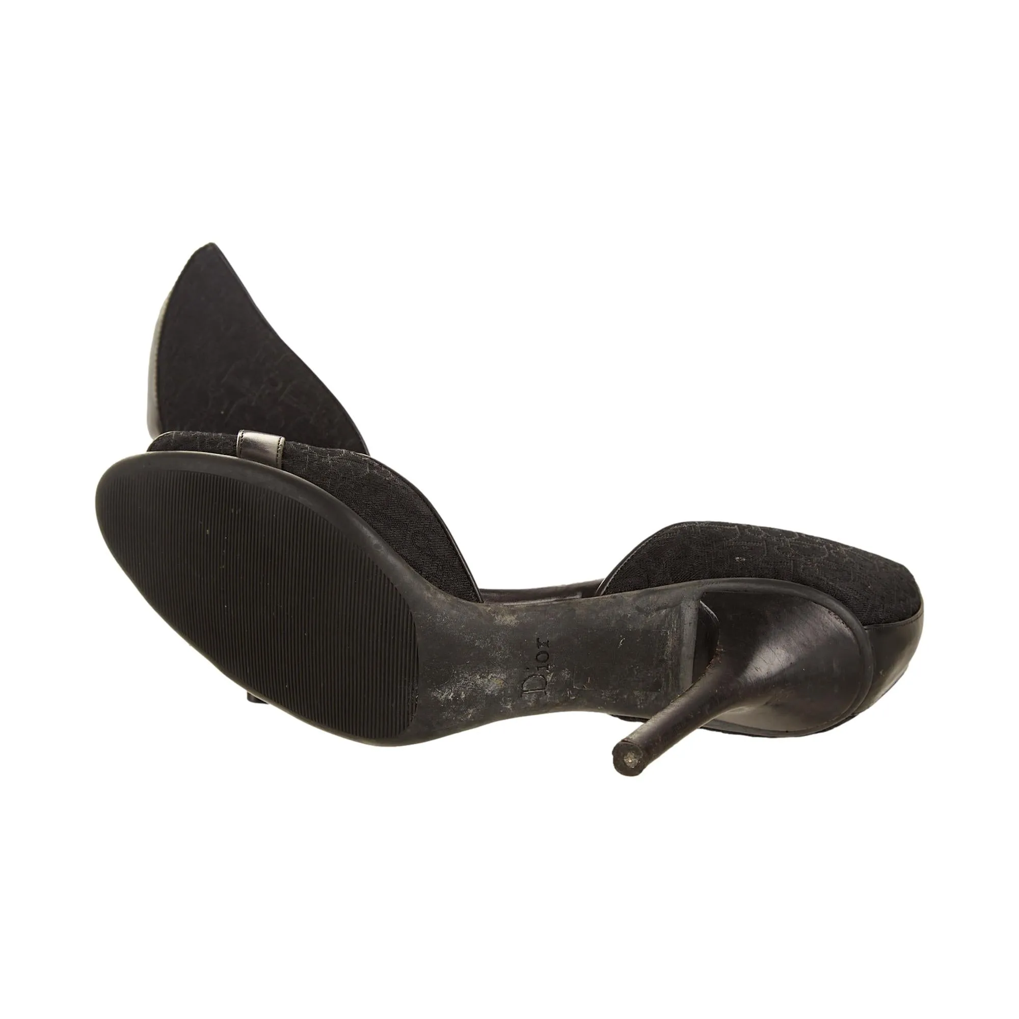 Dior Black Logo Plaque Heels