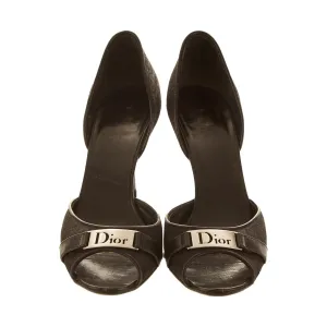 Dior Black Logo Plaque Heels