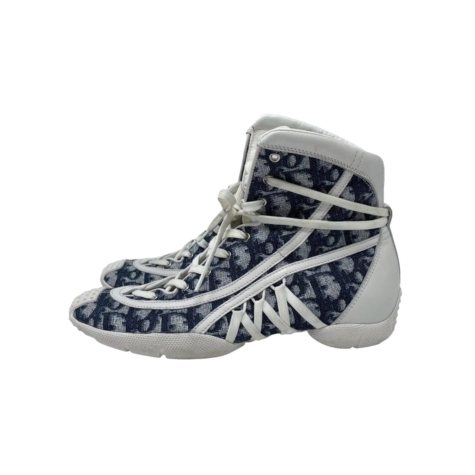 Dior Blue Logo Hightop Sneakers