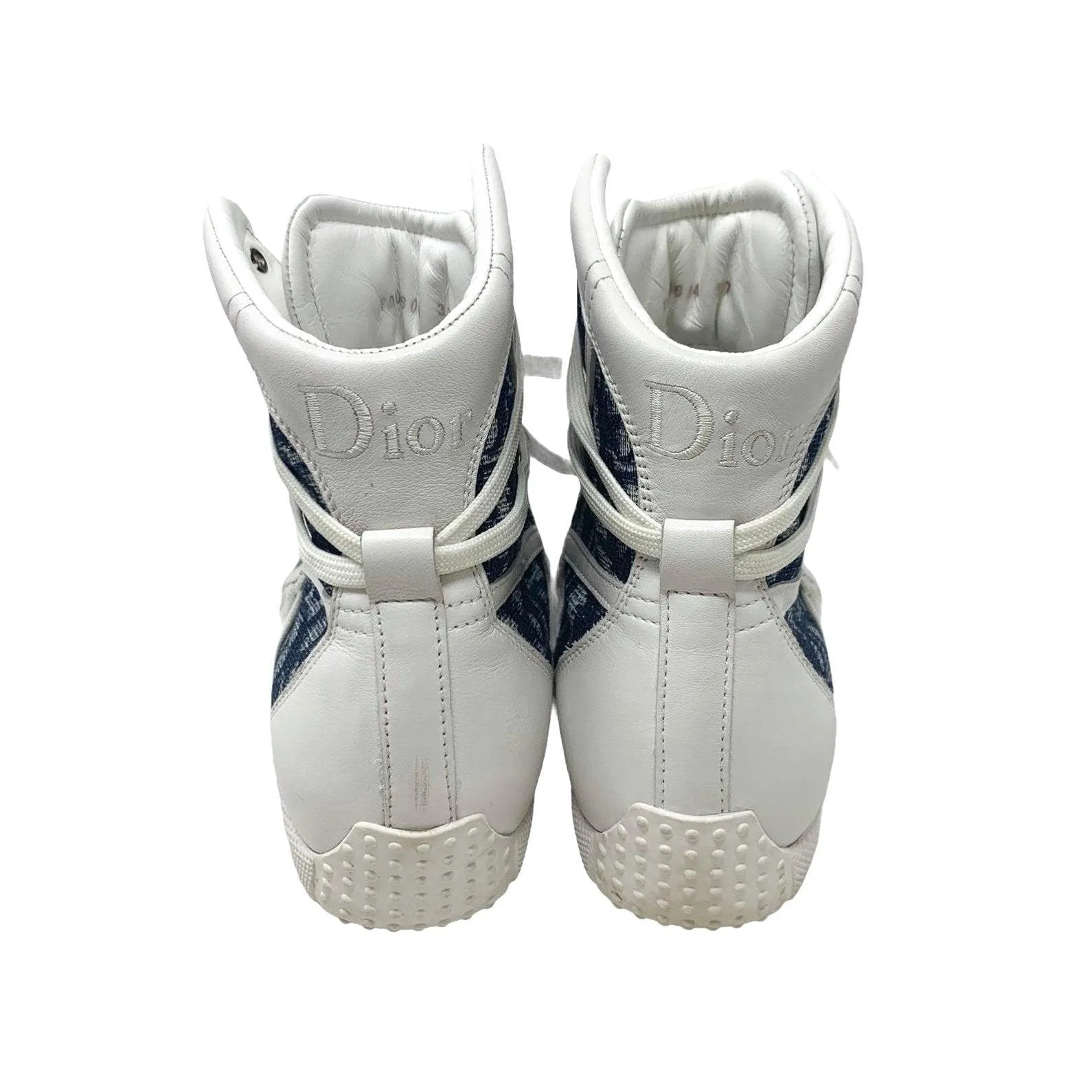 Dior Blue Logo Hightop Sneakers