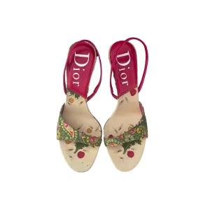 Dior Pink Paisley Logo Heels