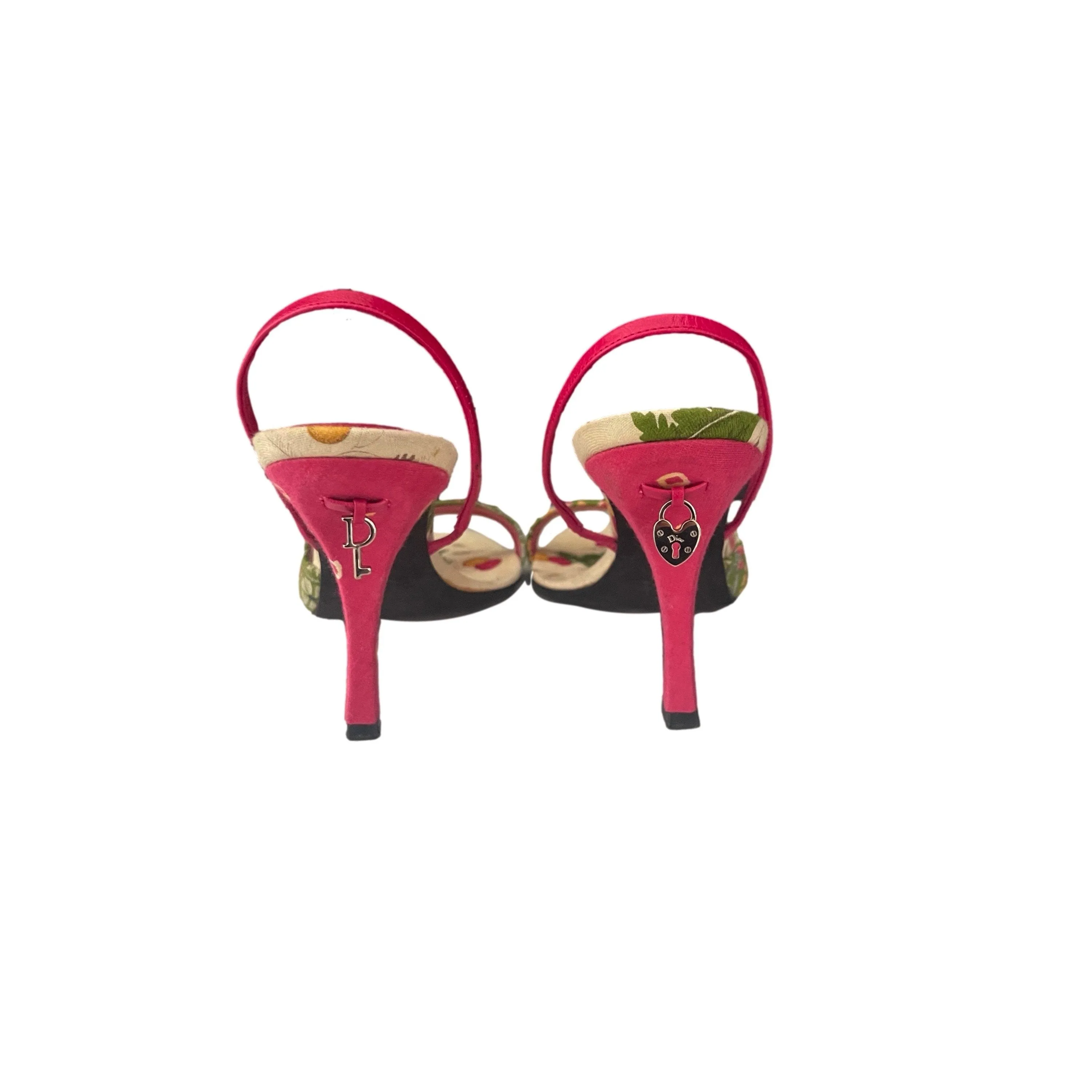 Dior Pink Paisley Logo Heels